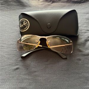 Ray-Ban Gold and Gray Sunglasses with Black Case